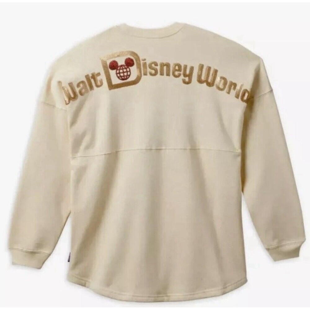 Walt Disney World Christmas Sequin Santa Mickey Spirit Jersey Gold Glitter Large - Picture 2 of 12